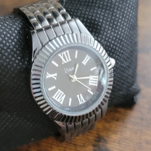 Vintage Watches Vivani Black Dial Roman Numeral Quartz Ladies Watch Japan Movt - Picture 4 of 10